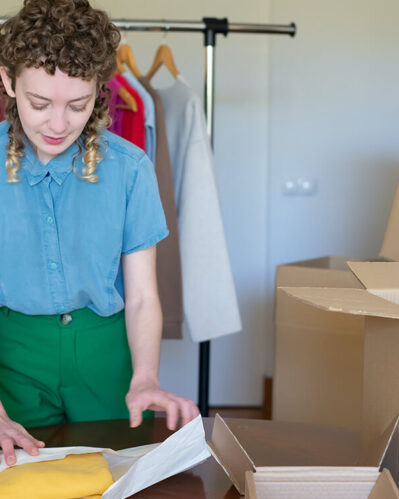 photo of a woman reading about the logistics challenges of selling internationally